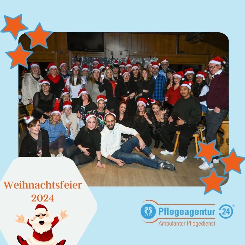 Gruppenfoto_Weihnachtsfeier Pflegeagentur 24