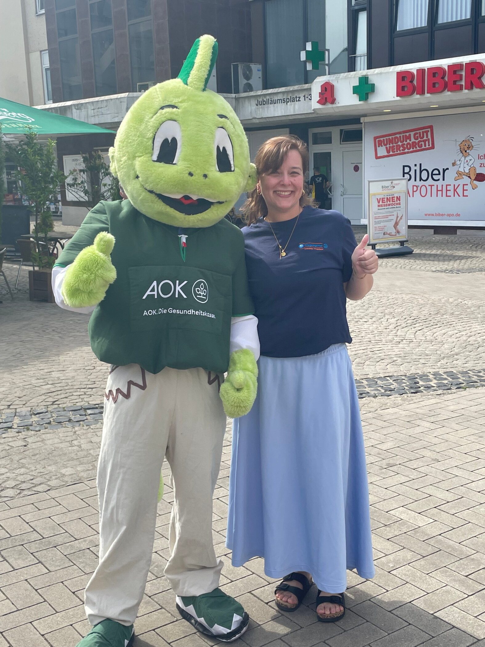 aok_maskottchen AOK Maskottchen mit Janina